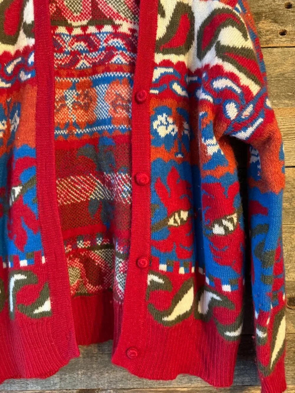 CAROLINA K Sabina Cardigan Sweater in Paisley Blue Sz S - Picture 3 of 5